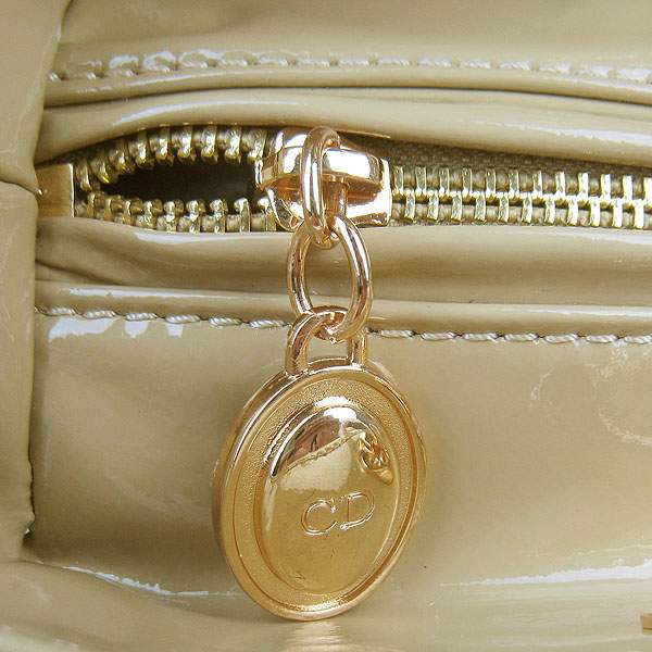Christian Dior 1887 Patent Leather Shoulder Bag-Apricot